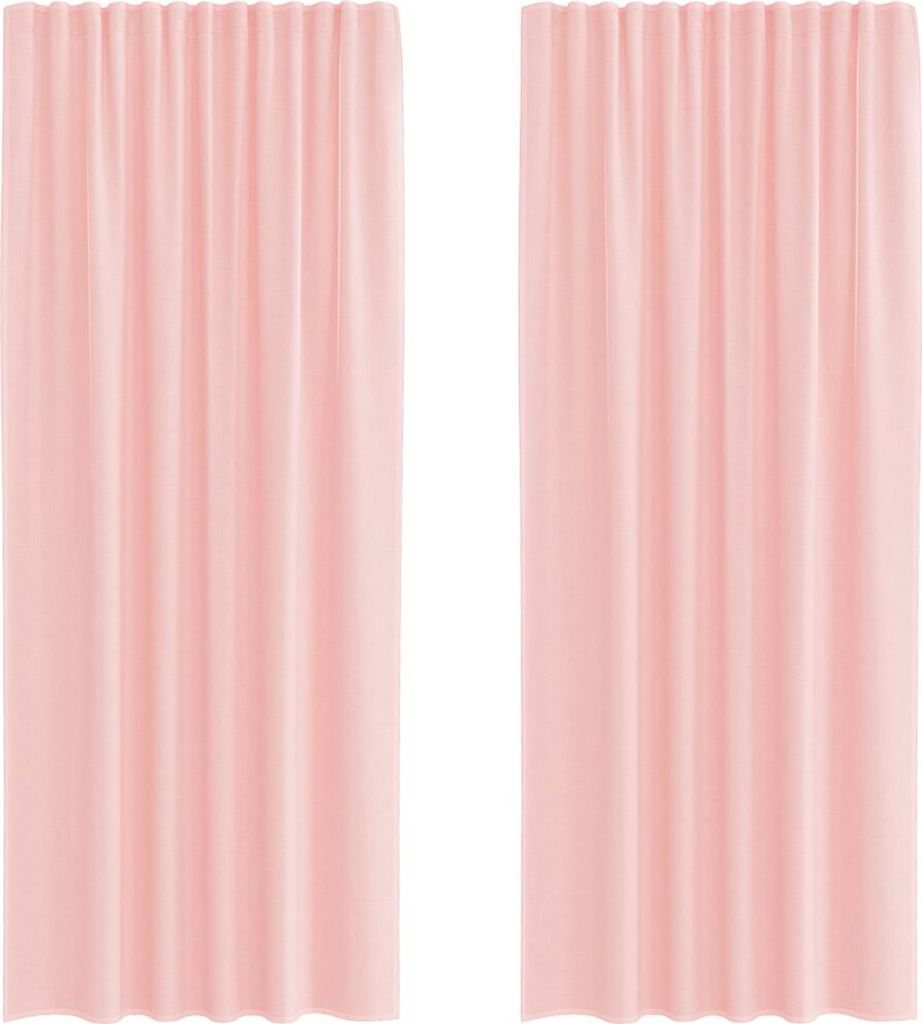 Voile Vorhänge mit Schlaufen 2 Stk. Rosa 140x225 cm