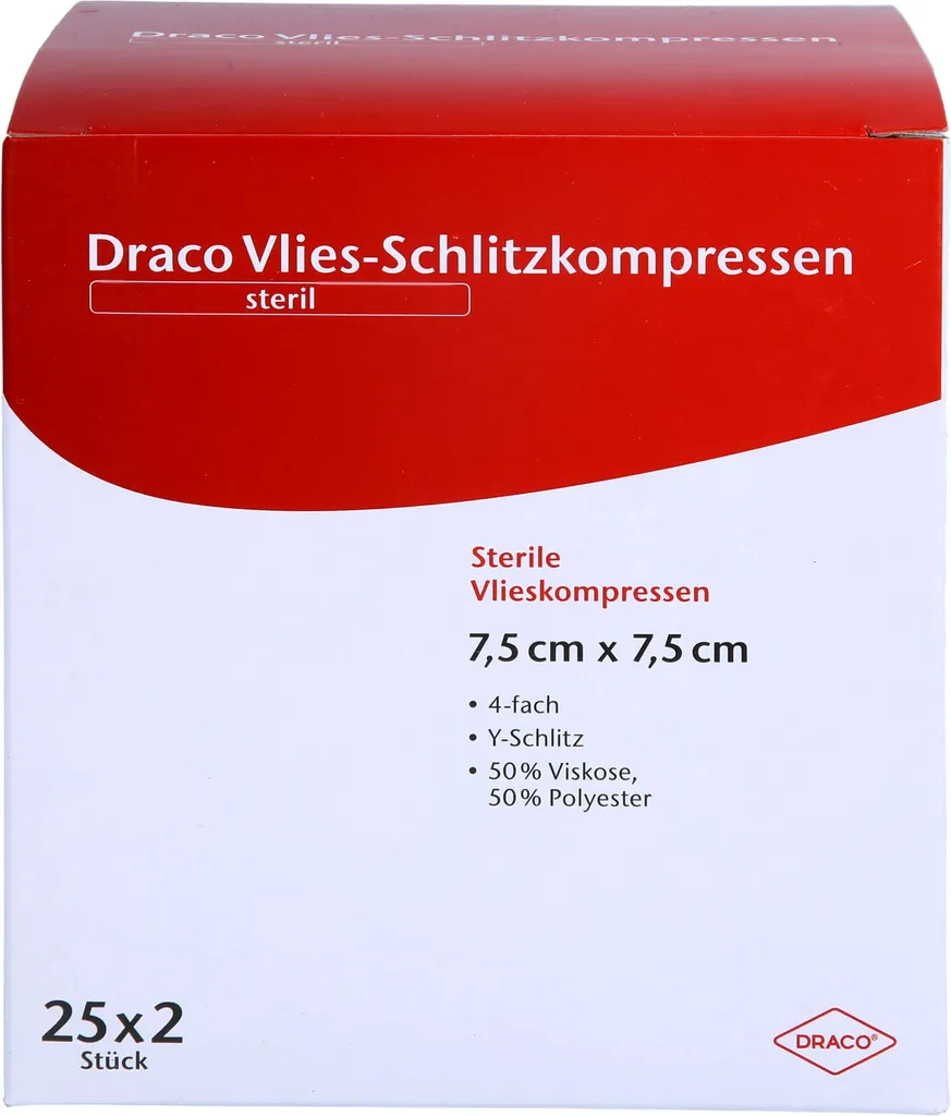 Schlitzkompresse TNT 7,5x7,5cm Sterili - 50 pz per Medicazione Cannula