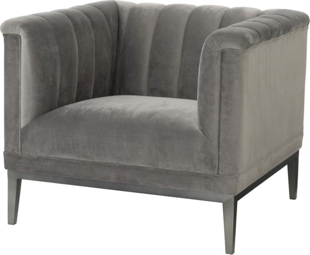 Casa Padrino Luxus Sessel Grau 89 x 86 x H. 75 cm - Wohnzimmermöbel