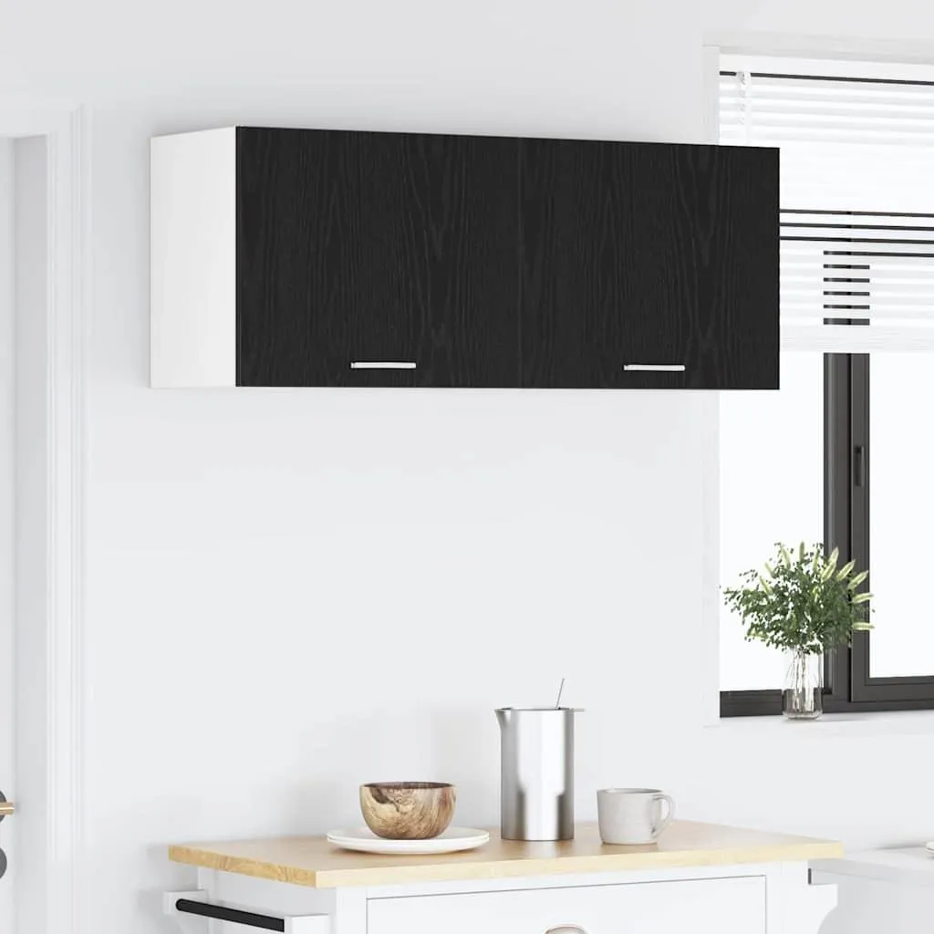 Mobile Pensile Design 50 cm Rovere Nero e Bianco - Arredo Moderno - 4