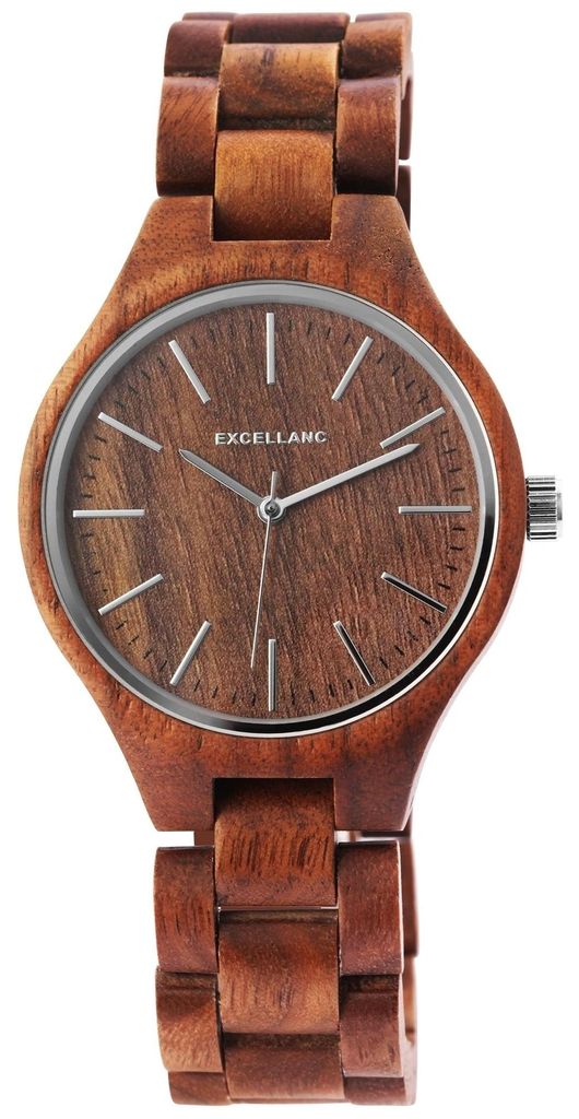 Herrenuhr Holz EX0524 silberfarbig, Mineralglas Produktbild 