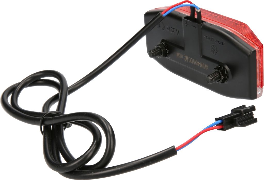 windmeile | Rücklicht, LED, Gute Sichtbarkeit, Schwarz, Wasserdicht, E-Bike, Elektro Fahrrad, Pedelec, 6V bis 48V, SM-2A-Stecker