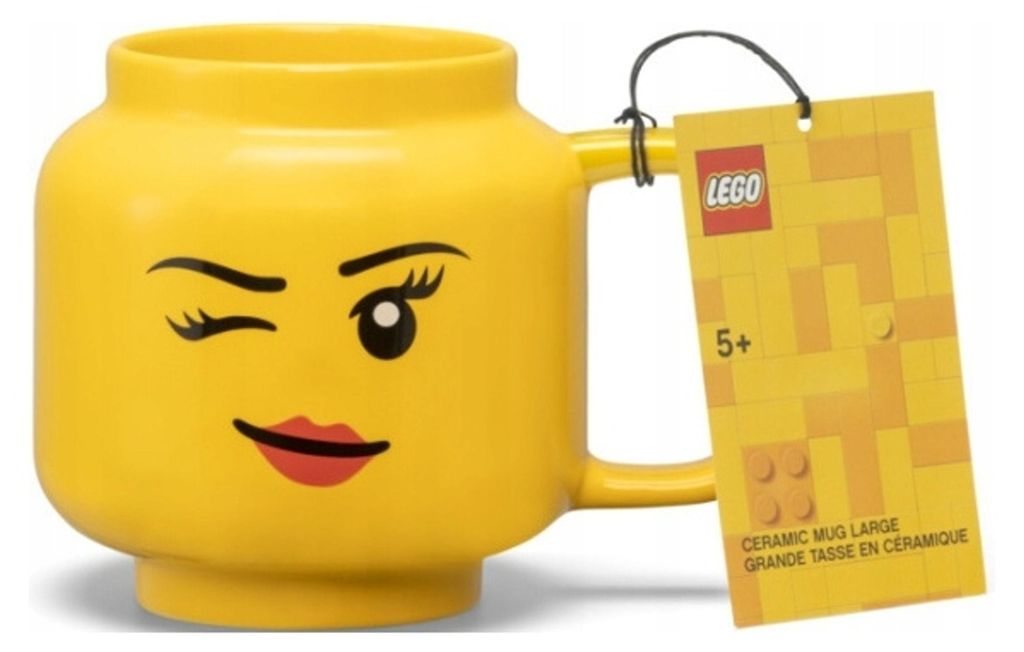 LEGO 41460813, LEGO koffiemok "WINKING GIRL", 530 ml, geel, Productafbeelding 