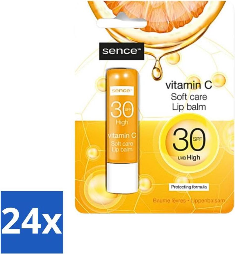 Sence - Soft Care Vitamin C - Lippenbalsam - Feuchtigkeitsspendend - 4,3 g - Vorteilspack - 24 Stücke