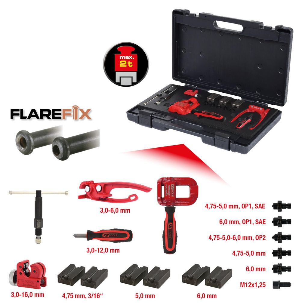 KS-Tools 122.1290 Universal Bördelgerät-Satz 15-tlg Produktbild 