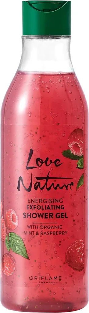 Soin corps exfoliant bio à la menthe et framboise - Gel douche 500 ml
