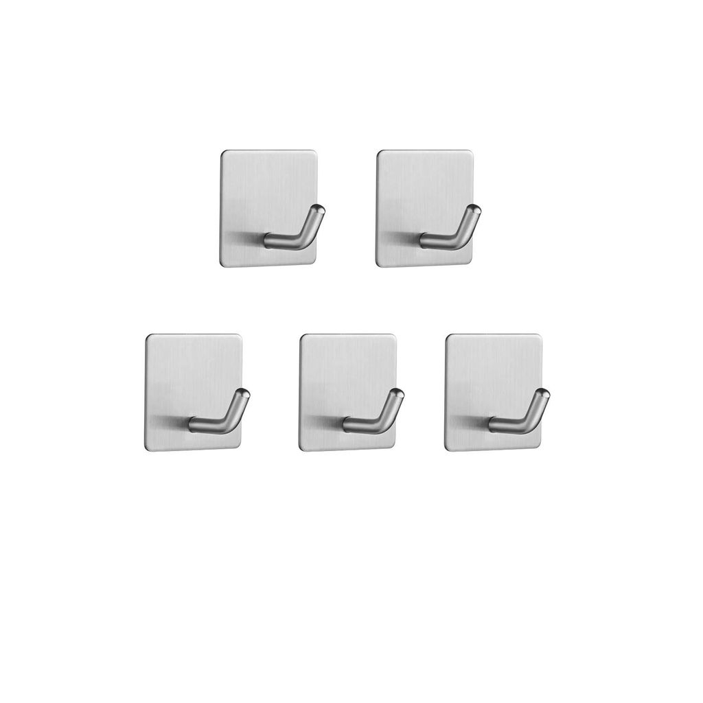 TECBULL® 5 Edelstahl Klebehaken massiv V2 - Gebürstet Produktbild 