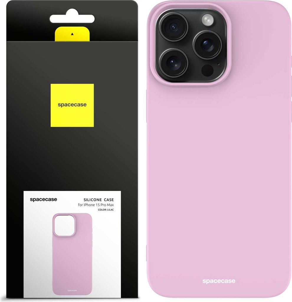 Spacecase Silikonhülle iPhone 15 Pro Max flieder
