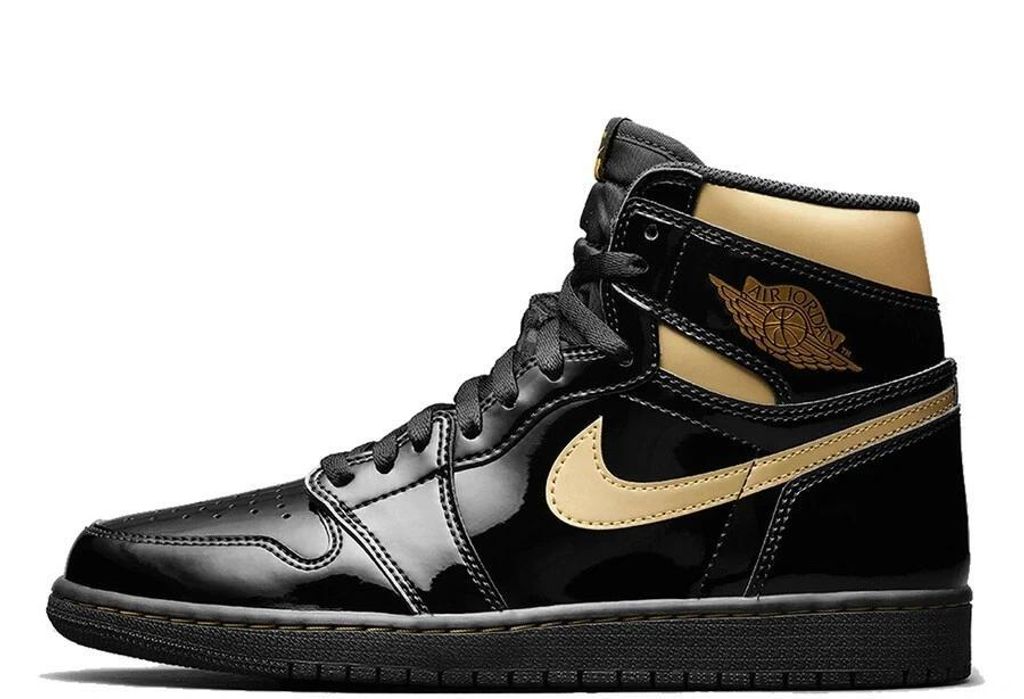 Nike Air Jordan 1 Retro High Black Metallic Gold schwarz Produktbild 