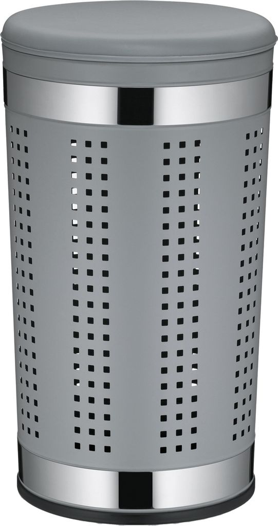 Kela Wäschebox Sevilla Metall hellgrau 60,5cmh 35cmØ, 21819 Produktbild 