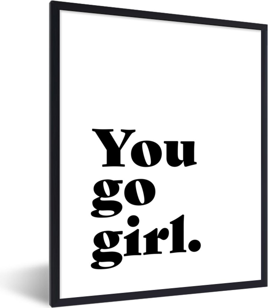 MuchoWow Gerahmtes Poster Sprichwörter - Du gehst Mädchen - Mädchen - Kinder - Zitate 60x80 cm - Poster mit Schwarzem Bilderrahmen Wandposter ...