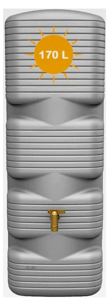 Quadro Wandtank 170 L Betongrau Komplett-Set