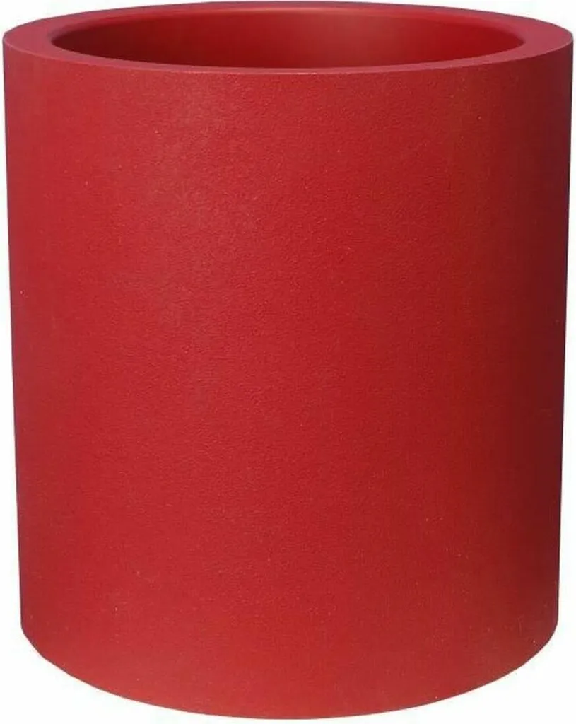 Pot Riviera Rouge en Plastique Rond de 25cm pour Plantes d'Intérieur
