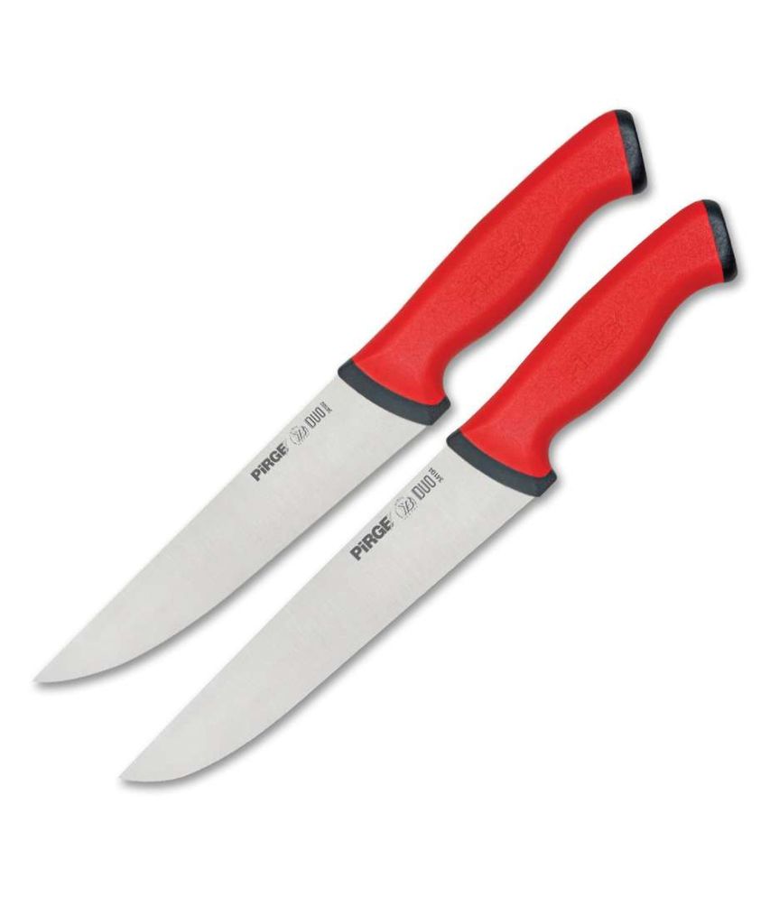 Pirge Duo Profi Metzgermesser Set 2 TLG - Rutschfester Griff - 16,5 cm und 21 cm - Schlachtermesser Set