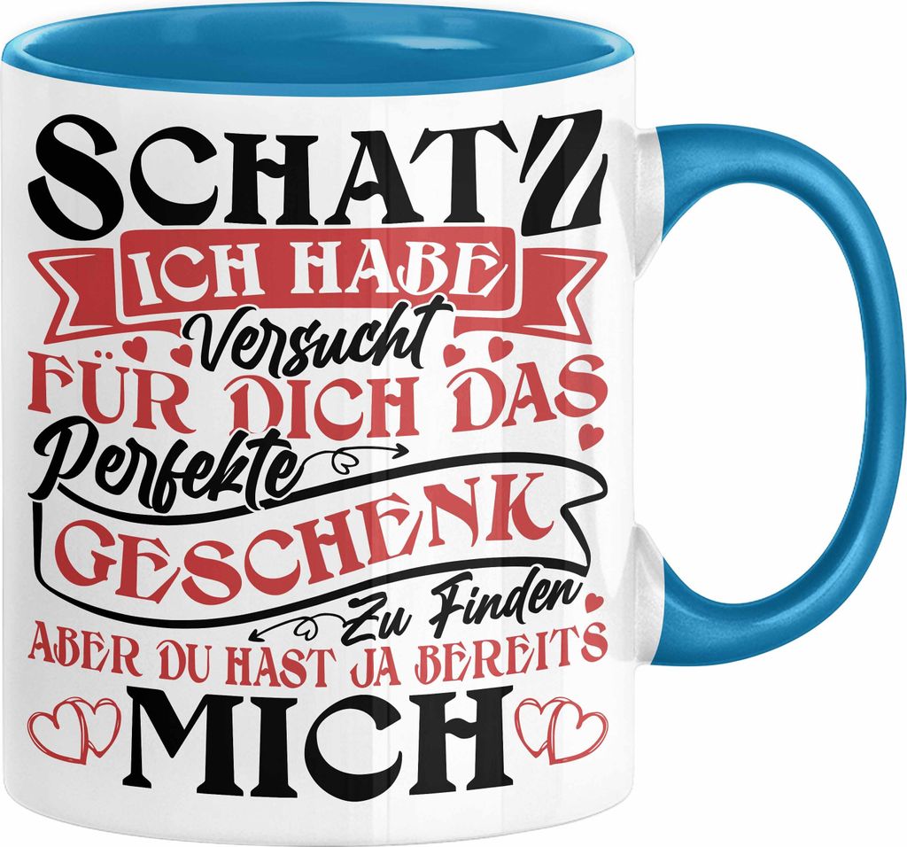 Valentinstag Tasse Geschenk für Ihn Sie Männer Für Paare Freundin Geschenkidee Kaffee-Becher Liebe Ich Hab Versucht Für Dich Das Geschenk Zu Fi...