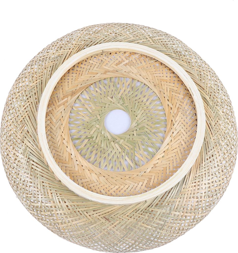 Deckenlampe Flur Wohn Schlaf Zimmer Lampe Lichteffekt Holz Bambus Decken Leuchte Boho Style 50cm Schlafzimmer Wohnzimmer Deckenleuchte