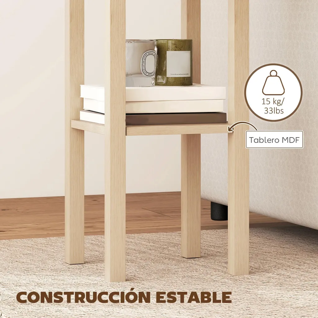 Table basse compacte jaune rustique - Meuble d'appoint robuste et coloré