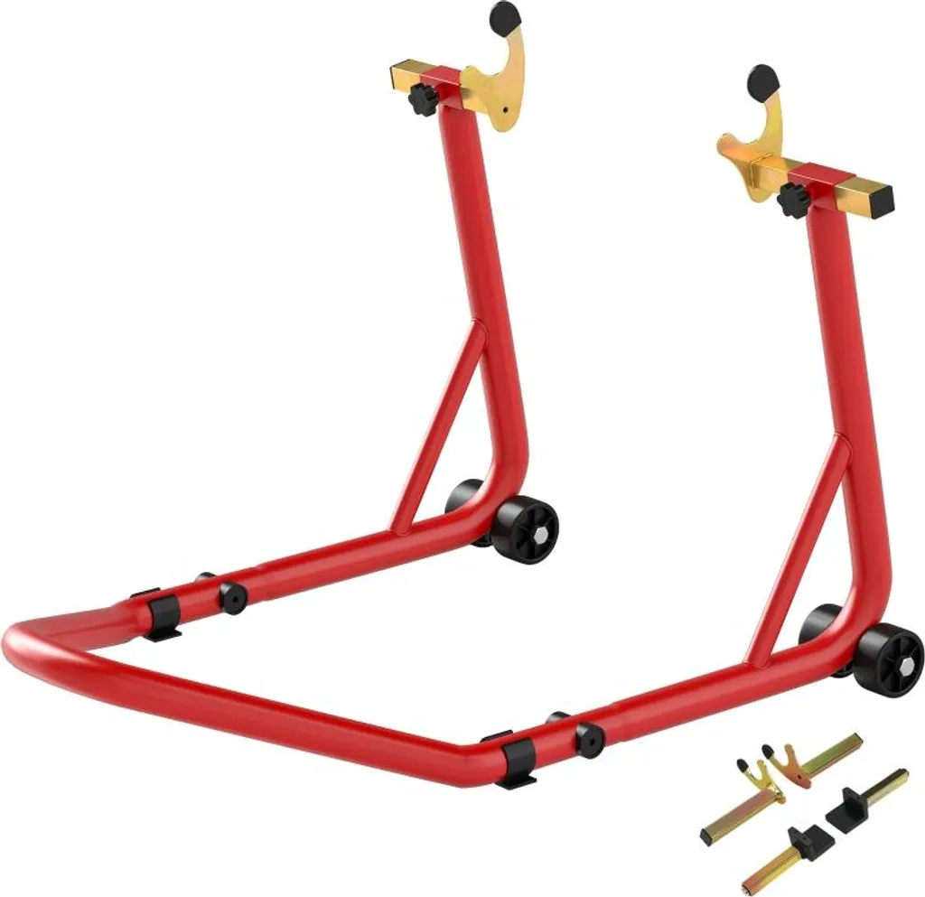 Set Cavalletti Moto Fortuna Lai Rossi - Sollevatore Universale 544kg Acciaio