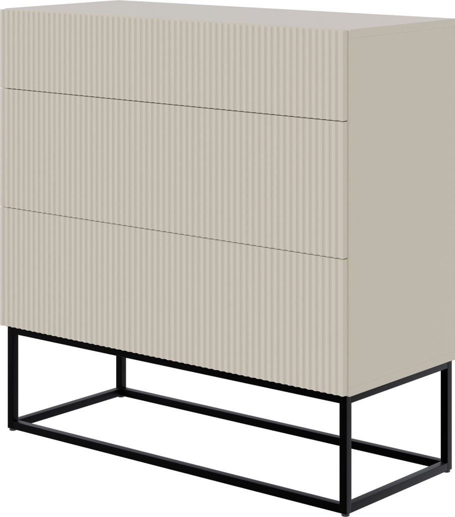 Selsey Veldio - Kommode mit 3 Schubladen, graubeige mit Produktbild 