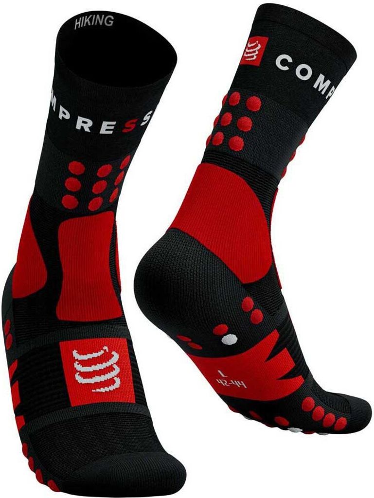 Compressport Hiking Socks Black/Red/White T4 Laufsocken