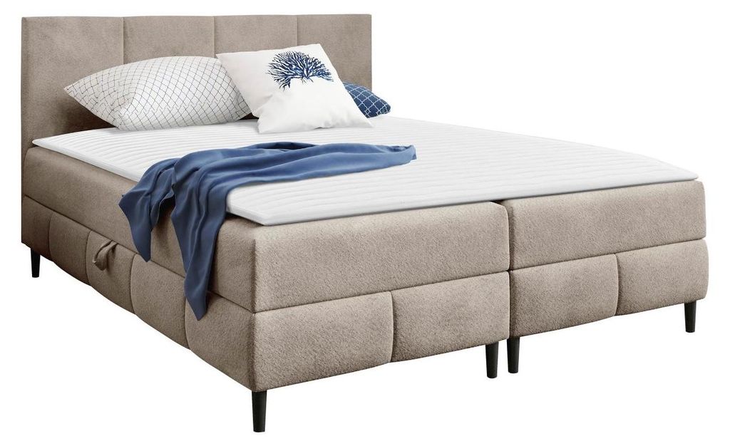 MIRJAN24 Boxspringbett mit zwei Bettkästen Box Best 2, Schlafzimmer Ehebett, Doppelbett mit Topper, Härtegrad H3 (Farbe: Coral 50, Größe: 200x2...