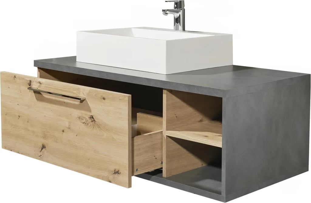 Meuble vasque Nebraska effet béton Matera 110cm - Finition Premium