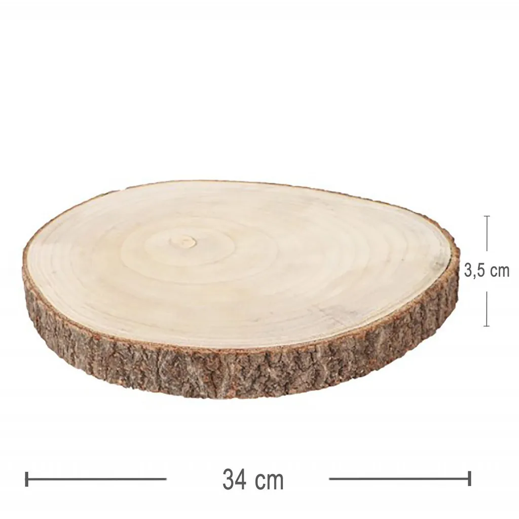 Tranche d'arbre décorative en bois de 34cm pour centre de table chic - 2