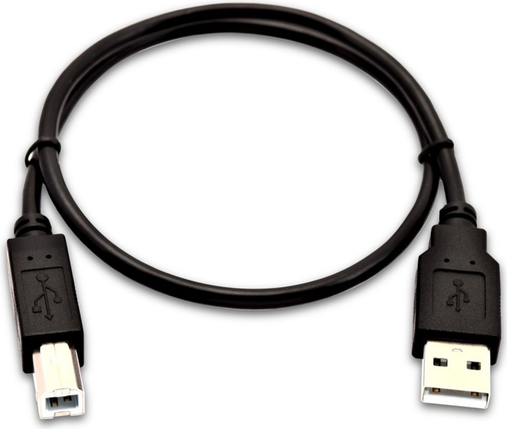 USB A zu USB-B-Kabel V7 V7USB2AB-50C-1E Schwarz