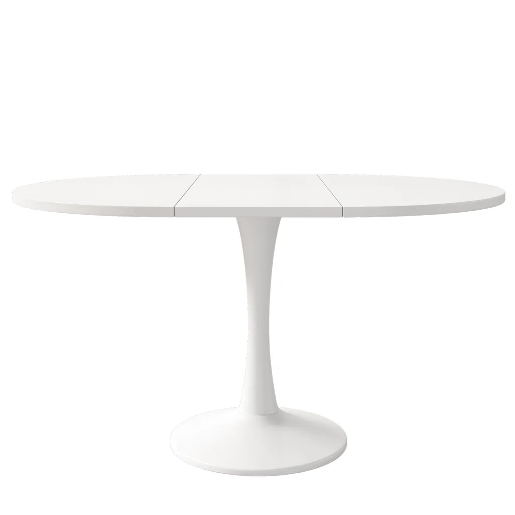 Table ovale extensible 100 à 140 cm blanche style sobre et moderne - 7