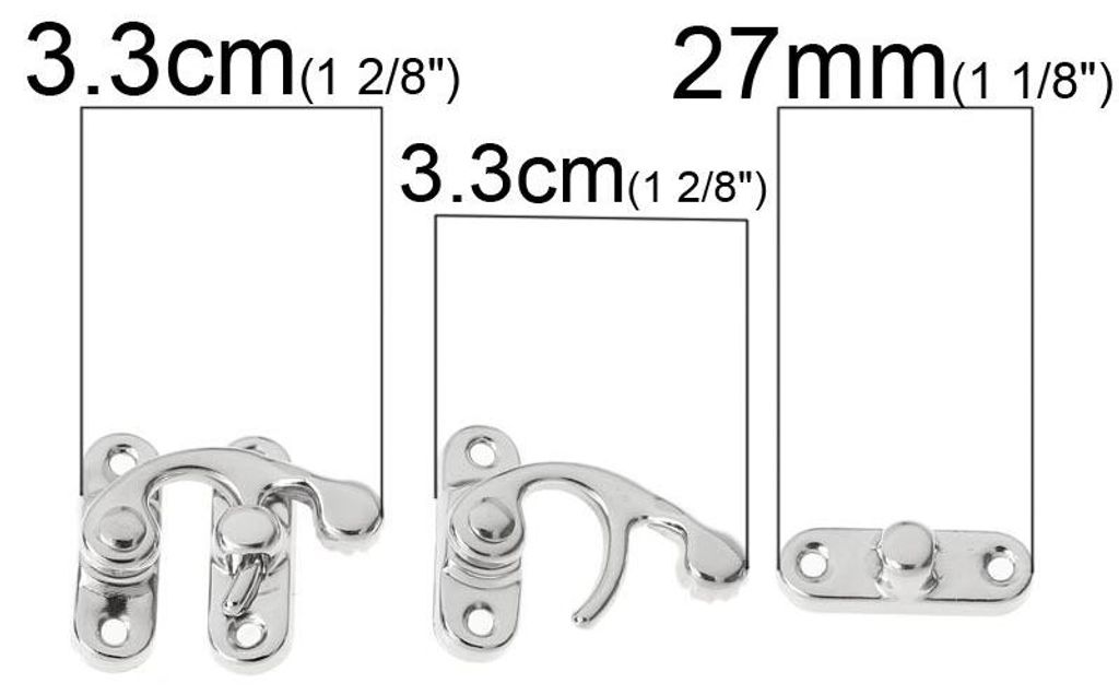 4 Truhen-Schlösser 2,7x3,3cm silber Kistenschloss Produktbild 