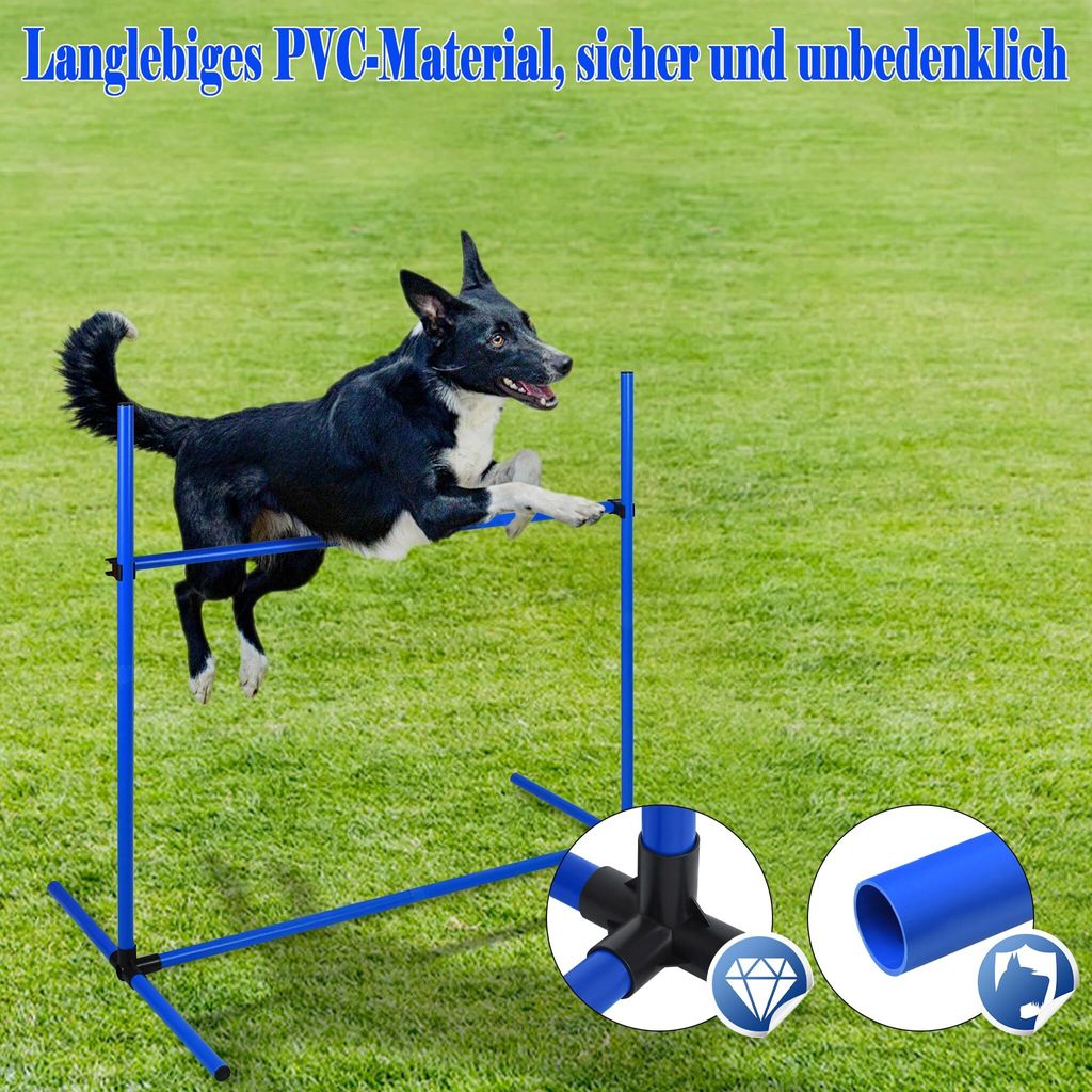 PawHut Agility Hürdenset 4 x Hürden Slalom Stangen Hunde Training Set