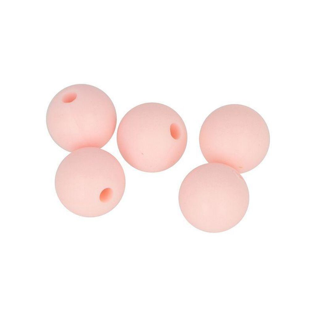 Silikonraupe rund x 5 - 10 mm - rosa gepudert