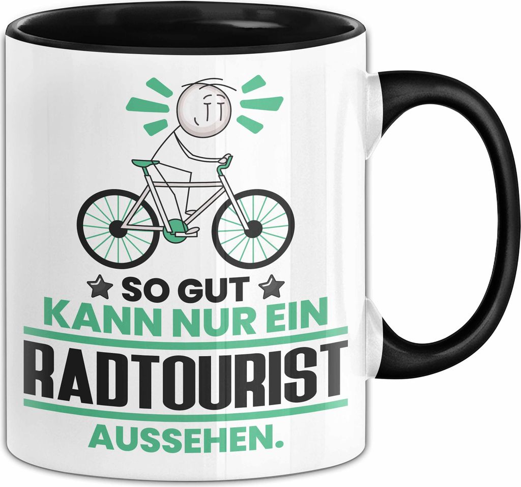 Radtourist Geschenk Tasse So Gut Kann Nur Ein Radtourist Aussehen Geschenkidee Kaffee-Becher (Schwarz)