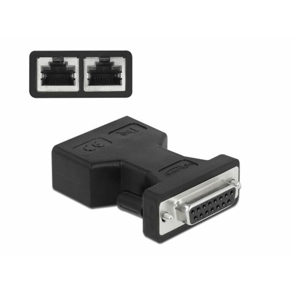 DELOCK D-Sub 15 Pin Buchse > 2x RJ45 Buchse AUI Adapter
