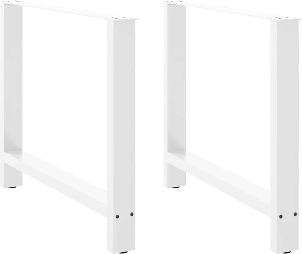 Esstischbeine Weiß 2 Stk. 90x(72-73) cm Stahl