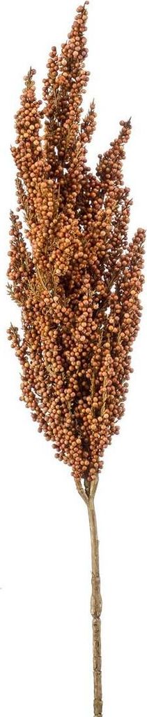 artplants.de Dekozweig Sorghumhirse Vance mit Ähren, Hellbraun, 80cm - Künstlicher Deko Zweig