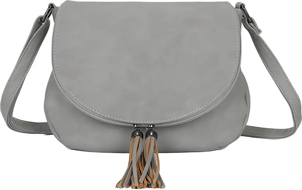 Sac à bandoulière femme Gallantry petit sac à main gris clair zippé