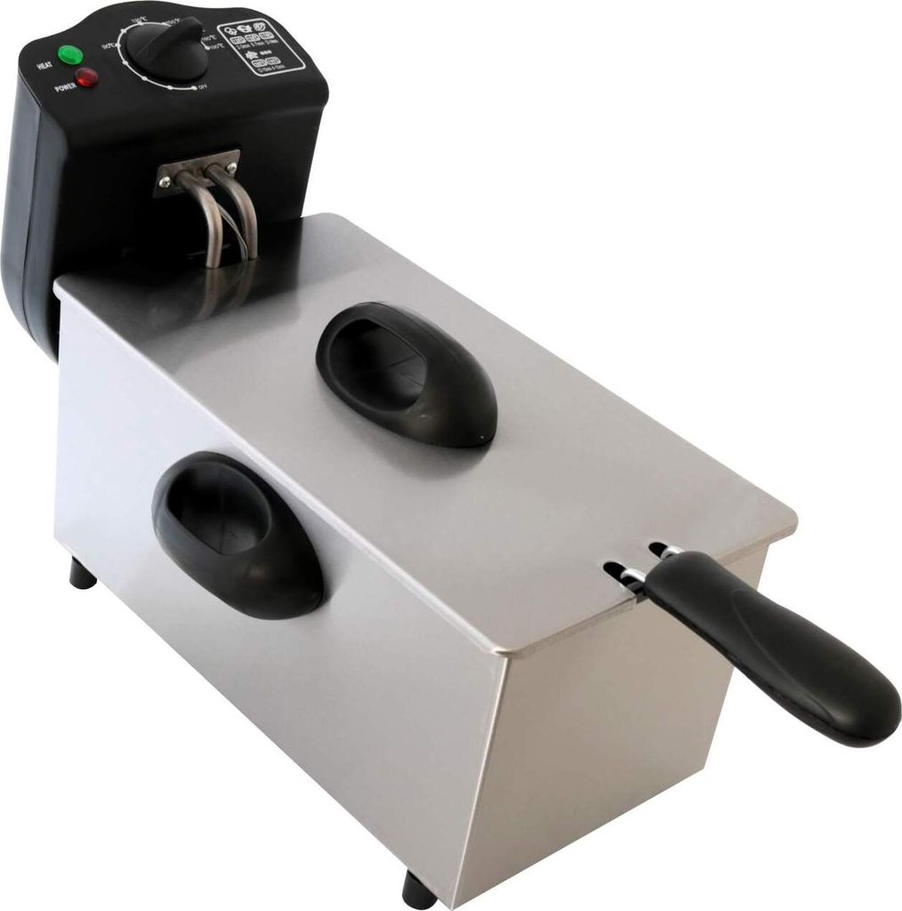 DESKI 3 Liter 2000 Watt Edelstahl Kaltzonen-Fritteuse Friteuse 613-400959