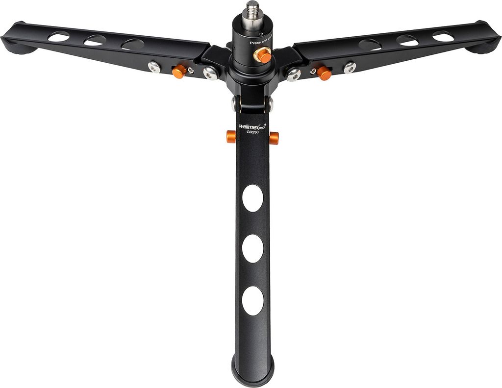 Walimex pro Ground Rocker GR230 Bodenstativ Standspinne - 245 x 1450 x 70 mm / Tragkraft 18 kg / Standfläche Ø 50 cm - Foto Video Zubehör Dreibe...