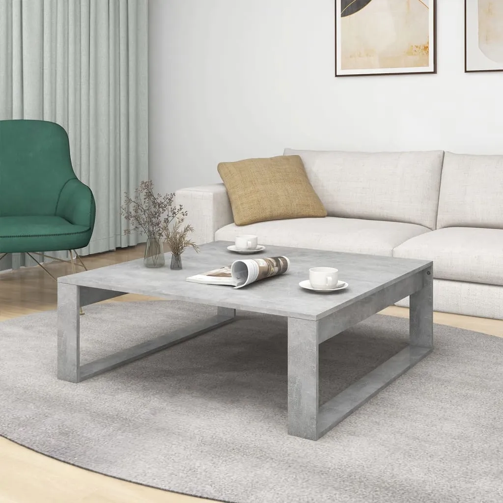 Tavolino caffè Grigio Cemento 100x100x35 cm vidaXL - Design Industrial - 4