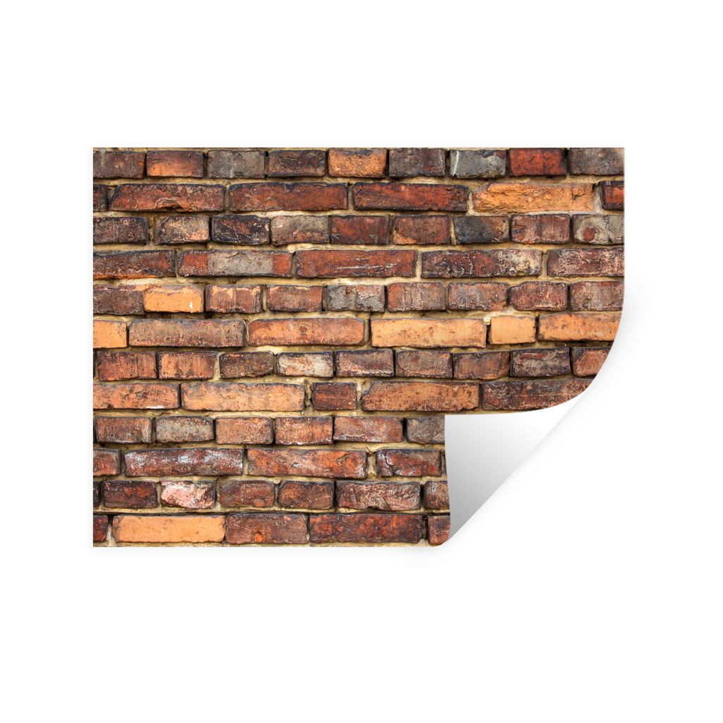 MuchoWow Wandtattoo Wandsticker Wandaufkleber Backstein - Mauern - Rot - Braun 160x120 cm Selbstklebend und Repositionierbar - Selbstklebend - Fo...