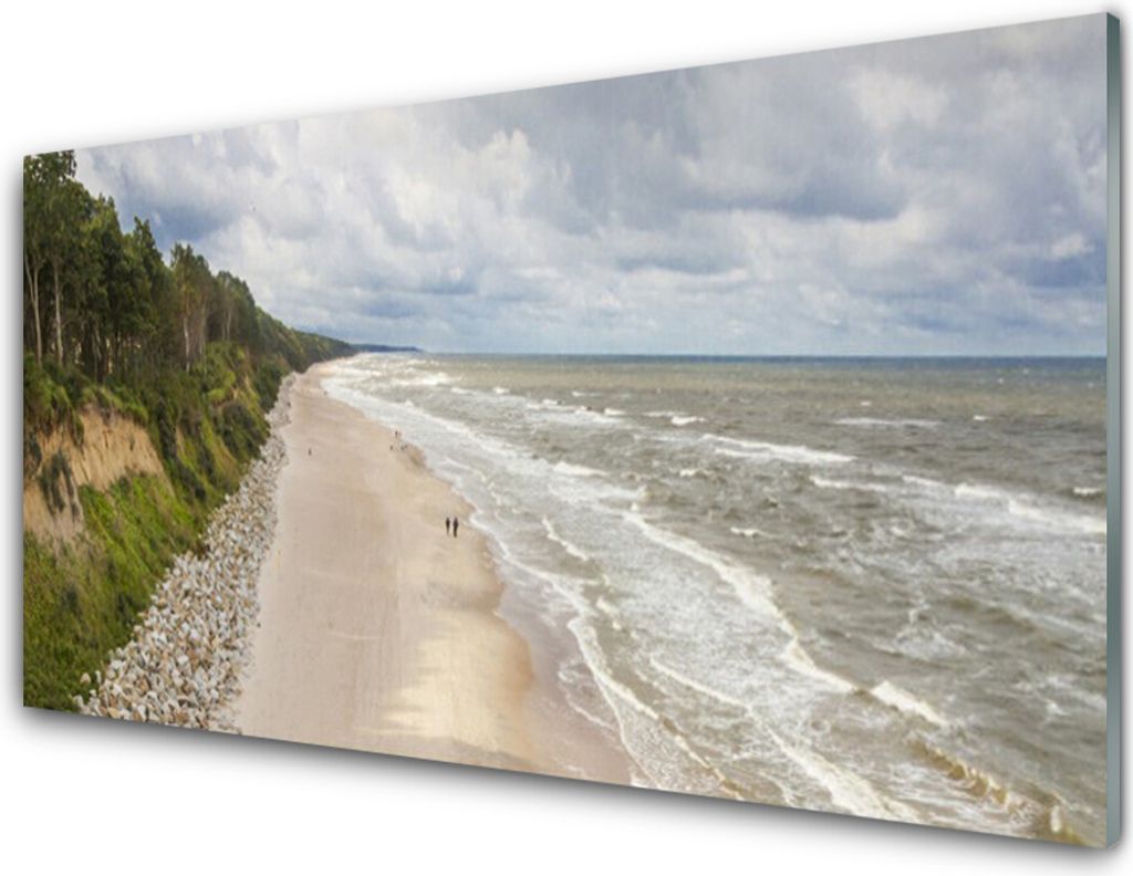 Küchenrückwand aus Glas 100x50cm Spritzschutz Strand Meer Baum Natur