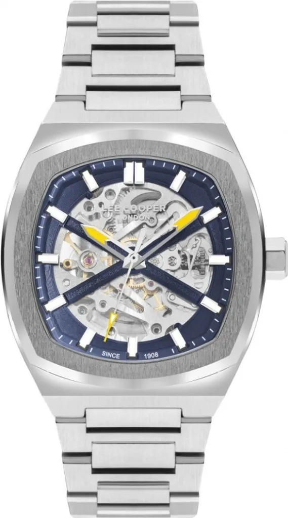 Montre homme Lee Cooper automatique fiable sans pile cadran bleu