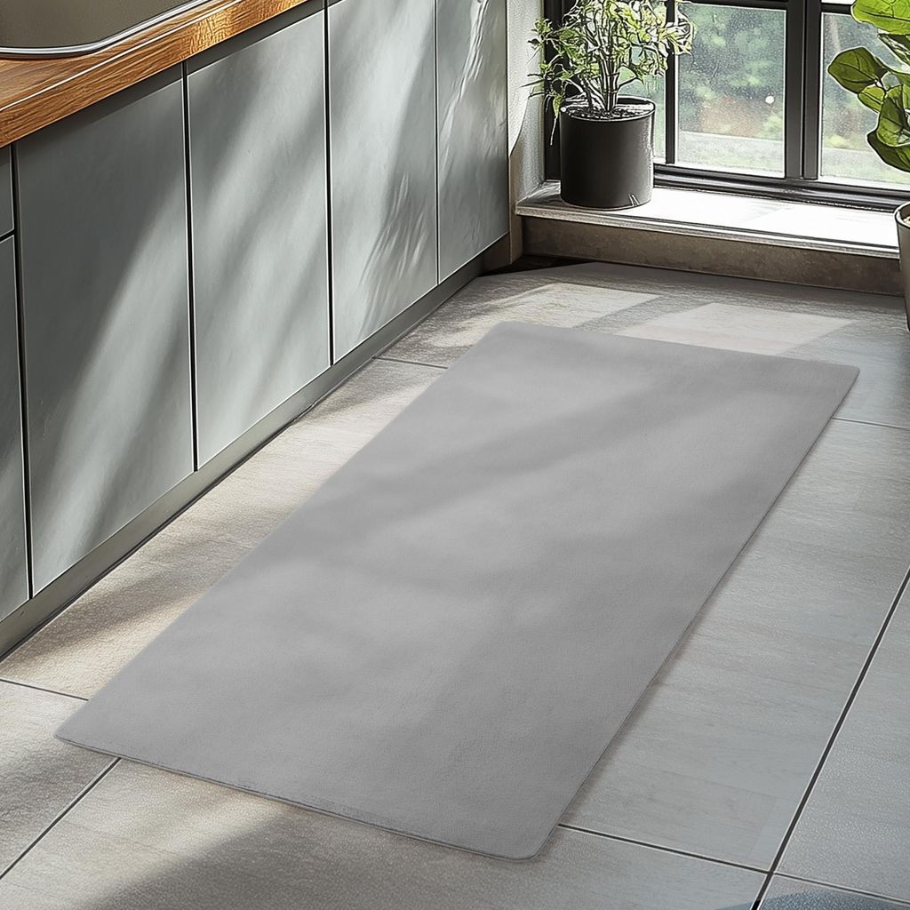 Homebyhome Waschbarer Kurzflor Teppich, rutschfest & weich, Modernes Einfarbig Design für Wohnzimmer, Schlafzimmer, Grösse: 80x150 cm