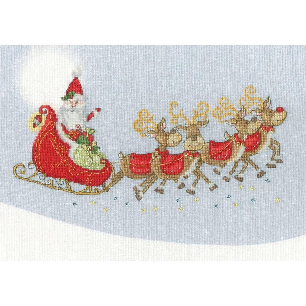 Broderie au point de croix Sleigh Ride Bothy Threads kit complet 34cm