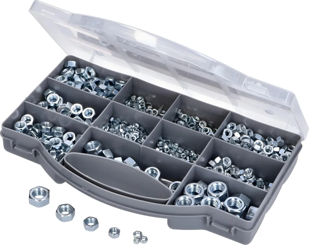 FIXMAN 771284 Assortiment 1000 Écrous Hexagonaux Zingués Multi-Tailles - 7