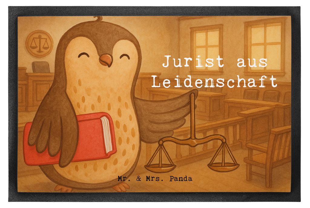 Mr. & Mrs. Panda Schmutzfangmatte Jurist Leidenschaft Design 40 x 60 cm - Weiß - Geschenk, Lustig, bodenmatte, Master Of Laws, Spruch, Fussmatte, ...