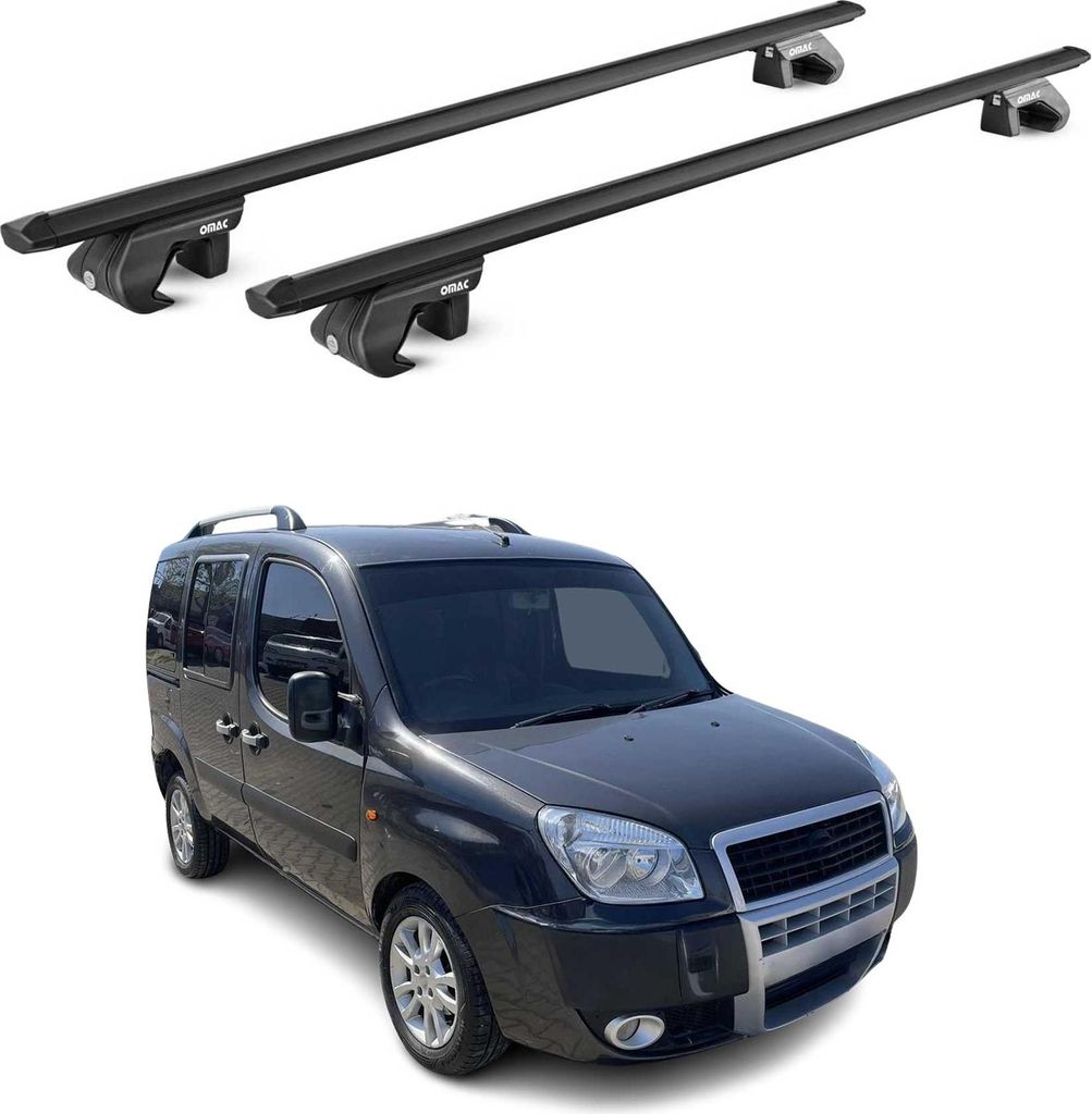 Dachträger für Fiat Doblo Malibu / Doblo II 2000-2022 5 tür 90kg Alu ABE Schwarz