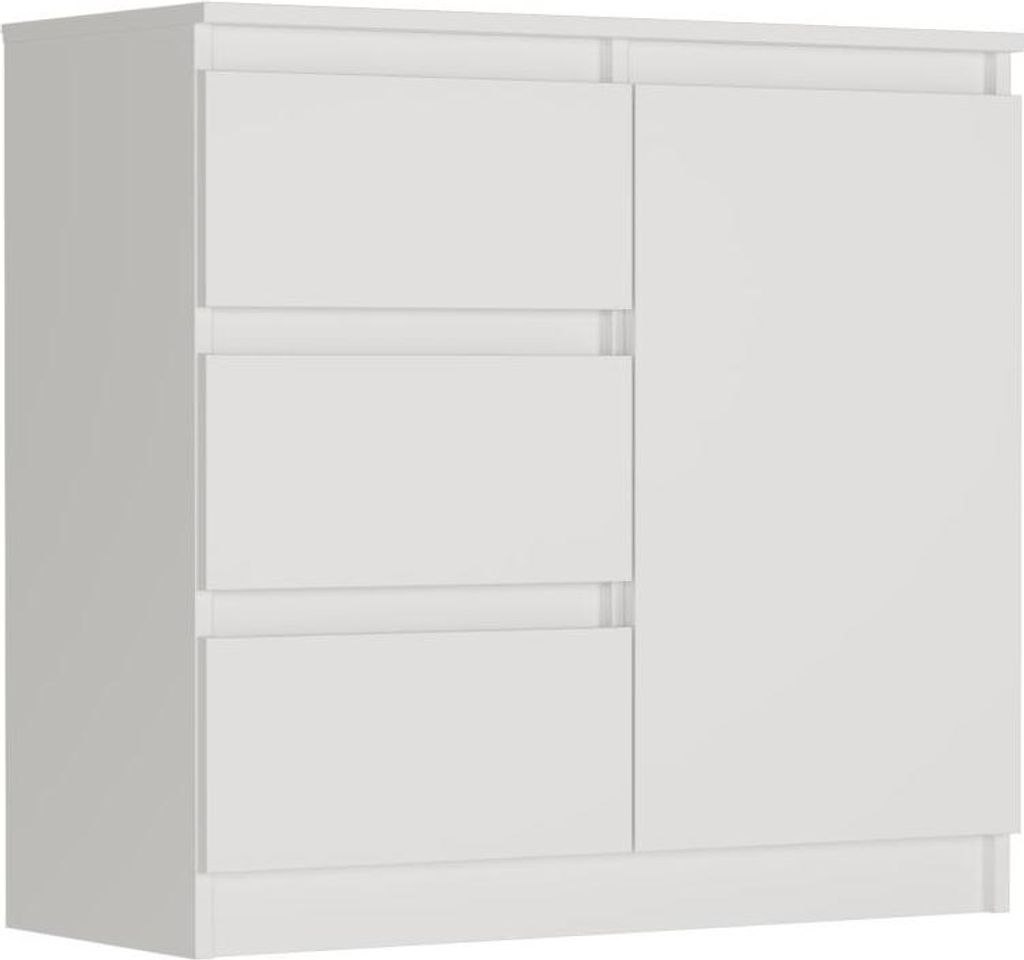 Framire Komoda 80cm skříňka zásuvky police R-80-S3 bílá Obrázek produktu 