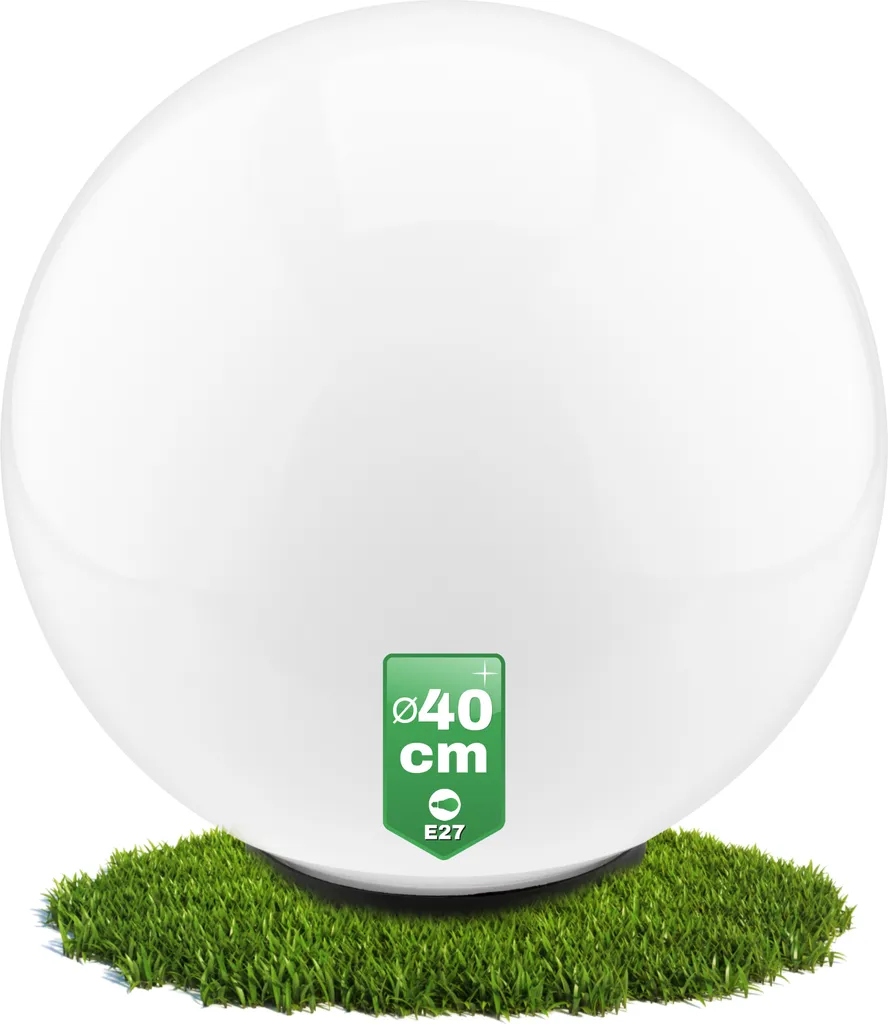 Globe de jardin 40 cm étanche IP44 blanc avec diffuseur haute qualité - 5